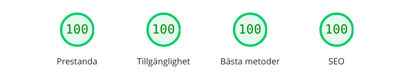 Google PageSpeed Insights: 100 poäng